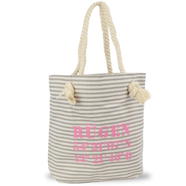 Sonia Originelli City Shopper "Rügen" Maritim Gestreift Koordinaten Canvas