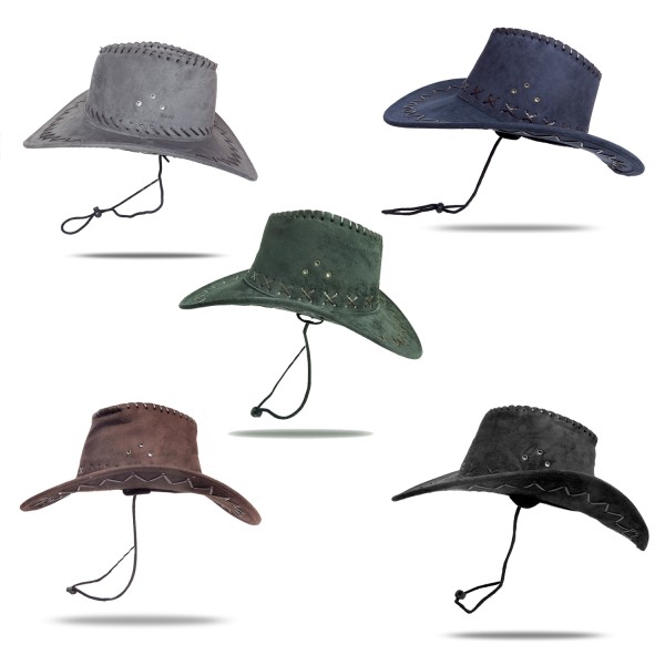 Sonia Originelli Cowboyhut Wildlederoptik Amerika Indianer Ranger