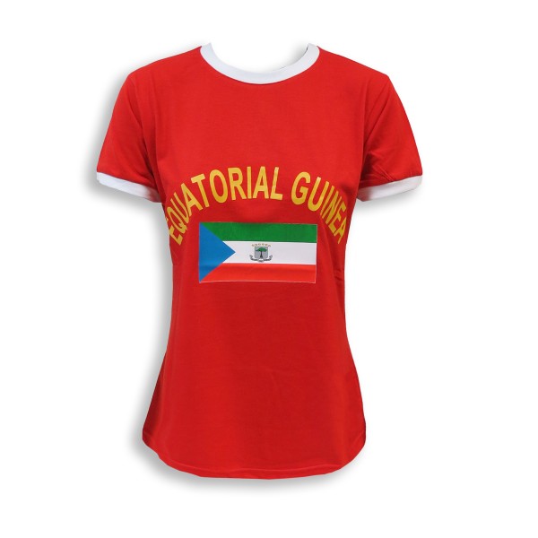 Sonia Originelli Damen Fan-Shirt "Äquatorial Guinea" Equatorial Fußball WM EM Frauen T-Shirt kurz und tailliert