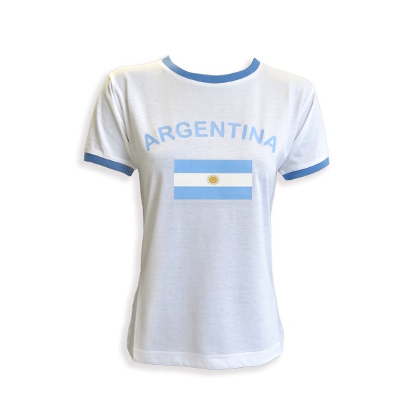 Sonia Originelli Damen Fan-Shirt "Argentinien" Argentina Fußball WM EM Frauen T-Shirt kurz und tailliert