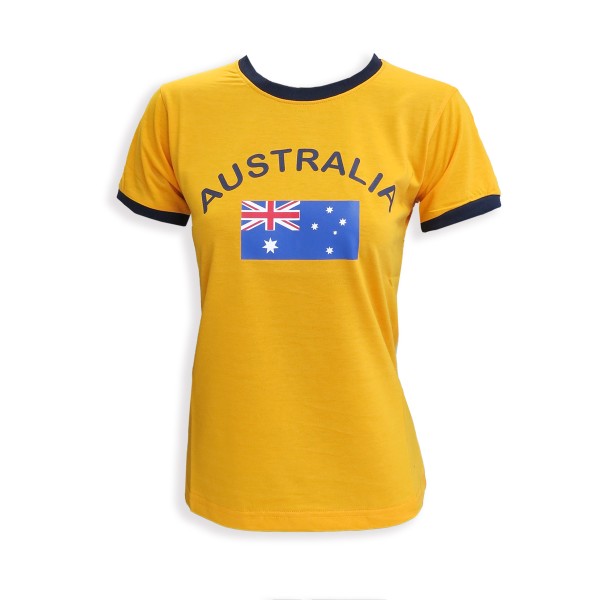 Sonia Originelli Damen Fan-Shirt "Australien" Australia Fußball WM EM Frauen T-Shirt kurz und tailliert