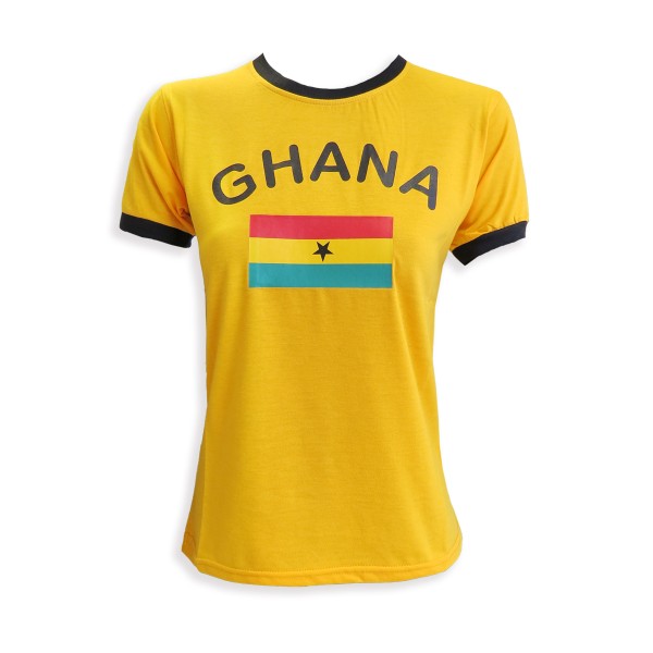 Sonia Originelli Damen Fan-Shirt "Ghana" Fußball WM EM Frauen T-Shirt kurz und tailliert