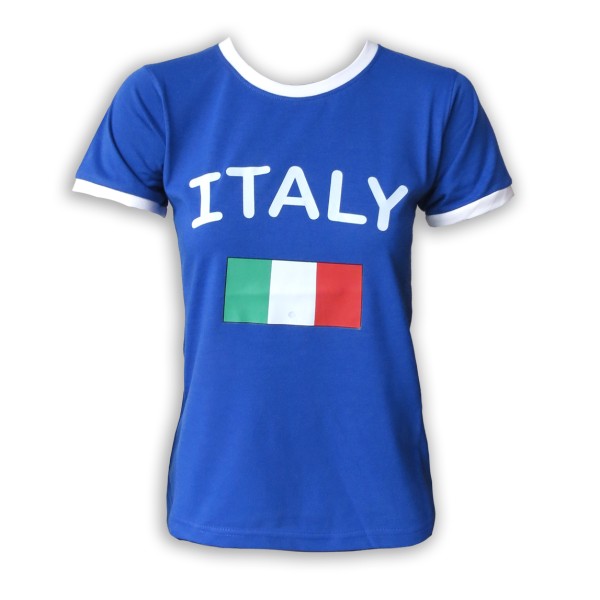 Sonia Originelli Damen Fan-Shirt "Italien" Italy Italia Fußball WM EM Frauen T-Shirt kurz und tailliert