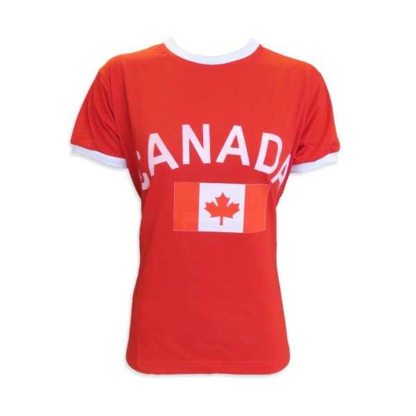 Sonia Originelli Damen Fan-Shirt "Kanada" Canada Fußball WM EM Frauen T-Shirt kurz und tailliert