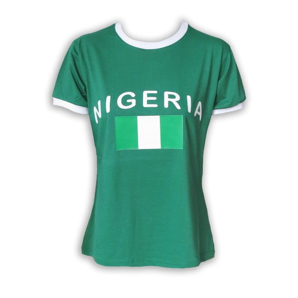 Sonia Originelli Damen Fan-Shirt "Nigerien" Nigeria Fußball WM EM Frauen T-Shirt kurz und tailliert