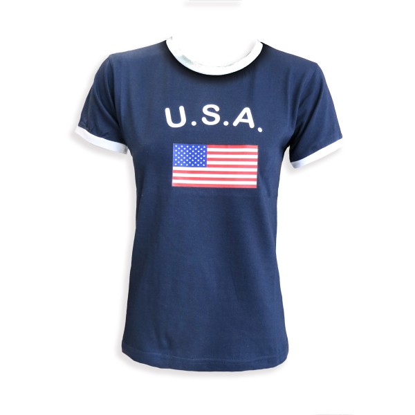 Sonia Originelli Damen Fan-Shirt "USA" Amerika Fußball WM EM Frauen T-Shirt kurz und tailliert