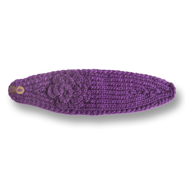 Sonia Originelli Damen Stirnband Grob Gestrickt Mit Blumenapplikation Und Knöpfen