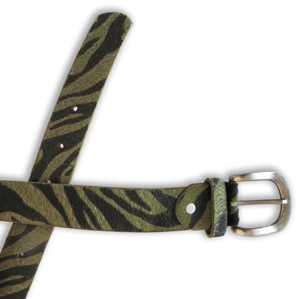 Sonia Originelli Damengürtel "Zebra" Felloptik Tier Print Animal Gürtel Streifen