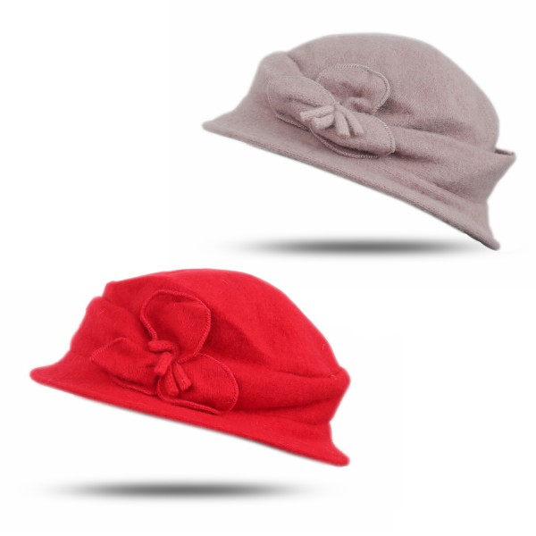 Sonia Originelli Damenhut Wolle Blumenapplikation Winter Mütze