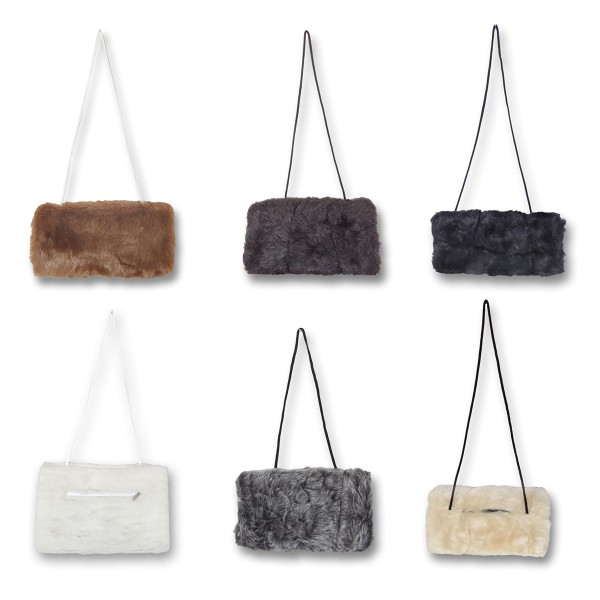 Sonia Originelli Damenmuff Portemonnaie Handwärmer Kordelband Fellmuff