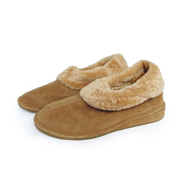 Sonia Originelli Damenpantoffel Geschlossen Fellkranz Schuhe Schaf Lammfell EVA Sohle Leder