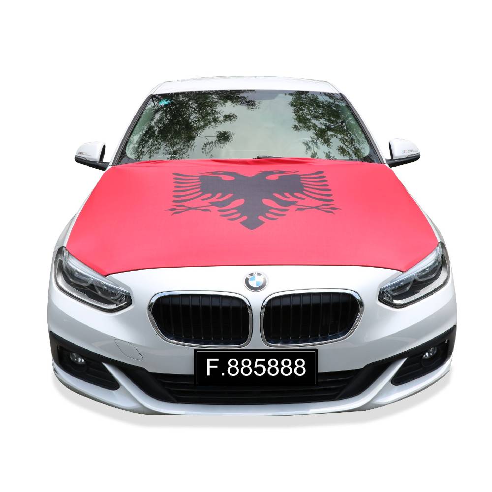 Sonia Originelli EM Fußball "Albanien" Republik Albanien,Republika e Shqipërisë Motorhauben Überzieher Auto Flagge Fah