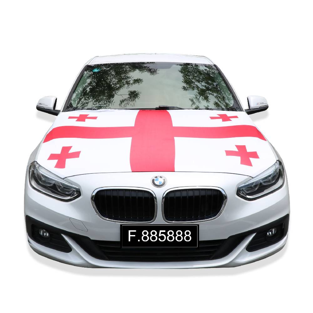 Sonia Originelli EM Fußball "Georgien" Georgia Motorhauben Überzieher Auto Flagge Fahne