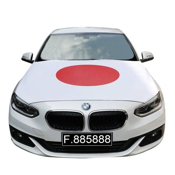 Sonia Originelli EM Fußball "Japan" Motorhauben Überzieher Auto Flagge Fahne