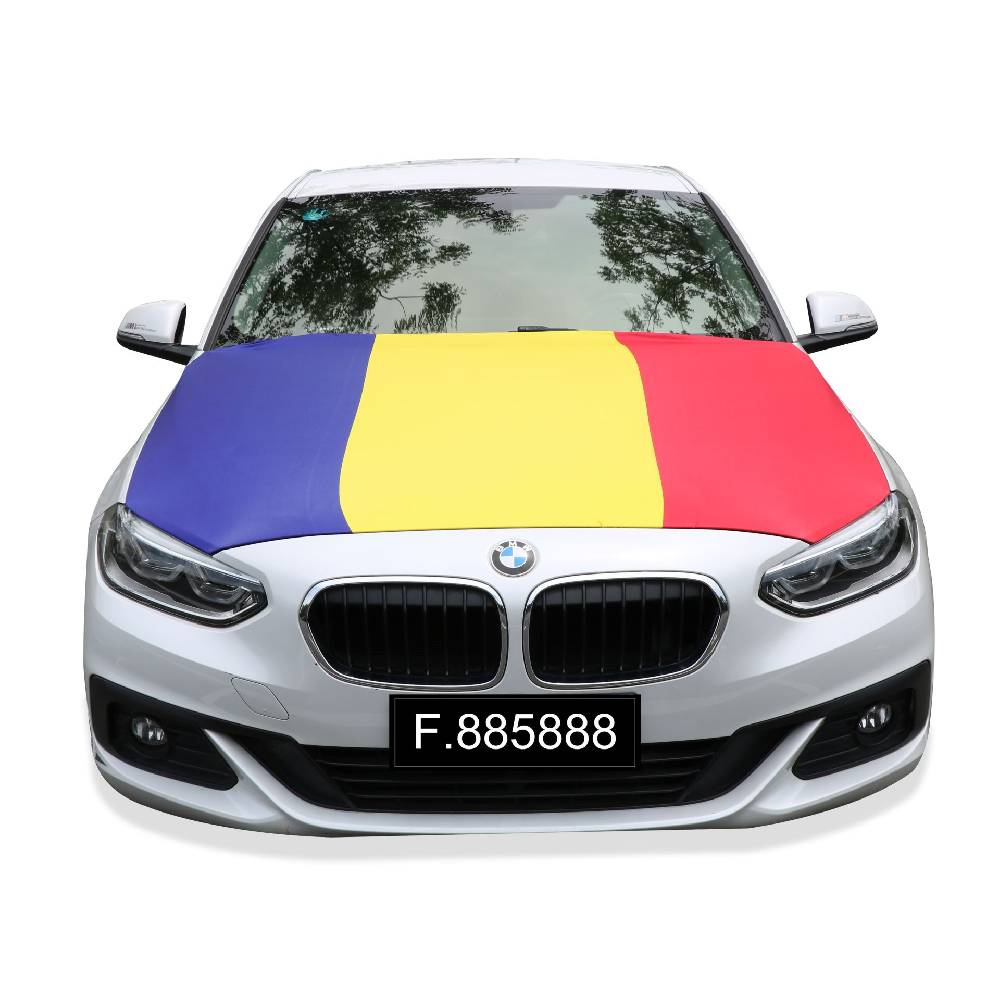 Sonia Originelli EM Fußball "Rumänien" Romania Motorhauben Überzieher Auto Flagge Fahne