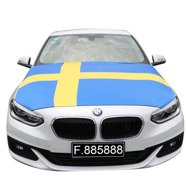Sonia Originelli EM Fußball "Schweden" Sweden Motorhauben Überzieher Auto Flagge