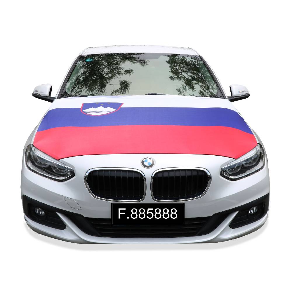 Sonia Originelli EM Fußball "Slowenien" Slovenia Motorhauben Überzieher Auto Flagge Fahne