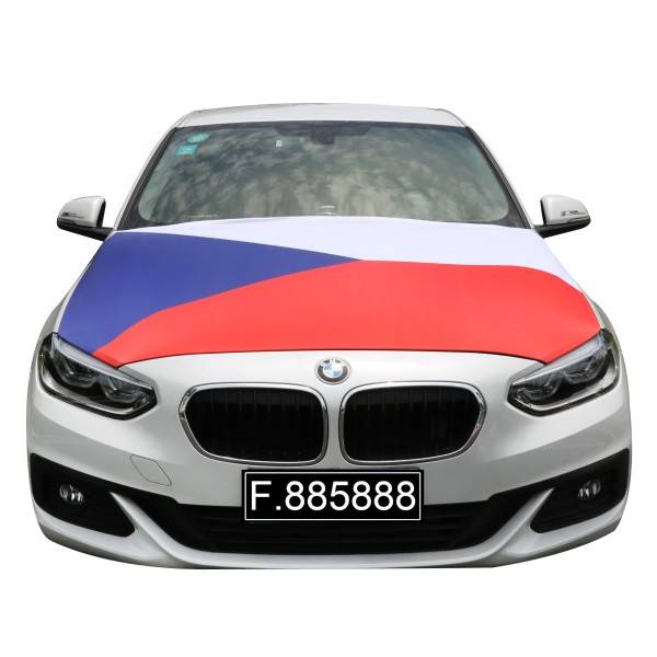 Sonia Originelli EM Fußball "Tschechien" Czech Republic Motorhauben Überzieher Auto Flagge Fahne
