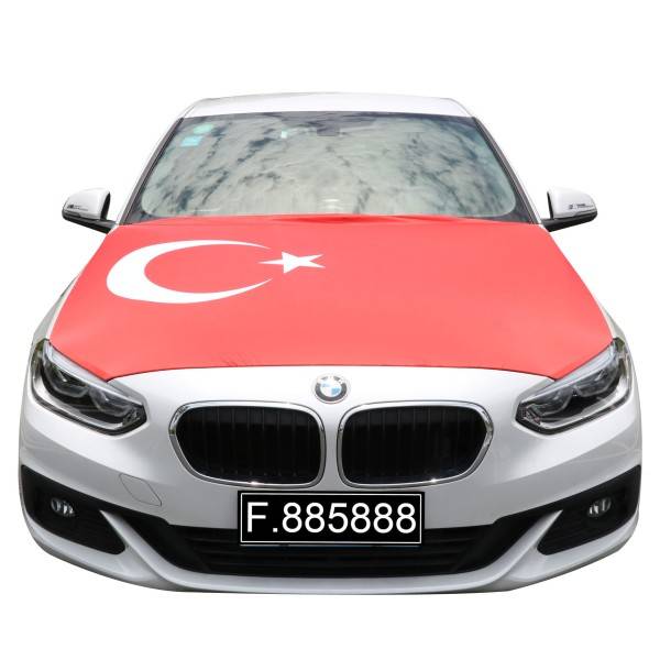 Sonia Originelli EM Fußball "Türkei" Turkey Motorhauben Überzieher Auto Flagge Fahne