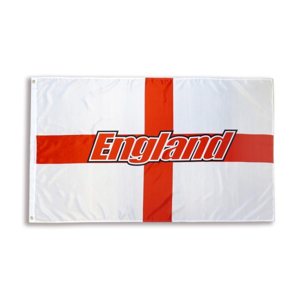 Sonia Originelli England mit Schrift Fahne Flagge 90 x 150 cm Fanartikel Hissfahne Ösen WM EM