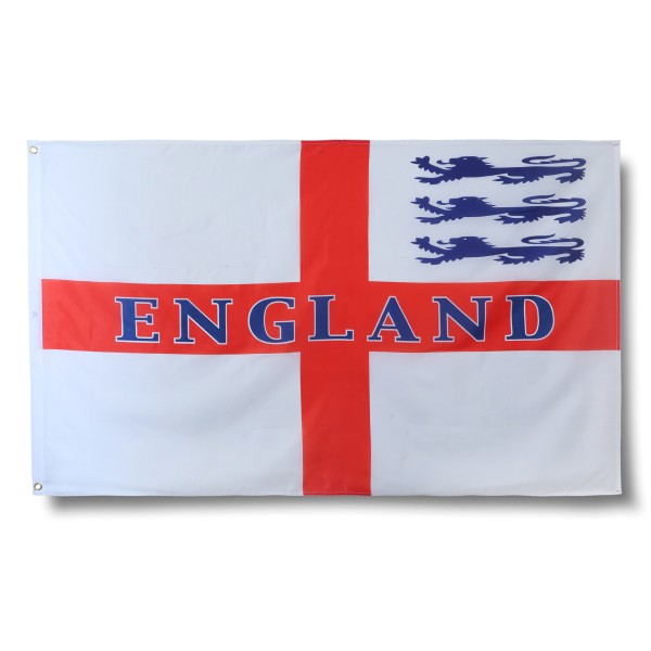 Sonia Originelli England mit Schrift Fahne Flagge 90 x 150 cm Fanartikel Hissfahne Ösen WM EM