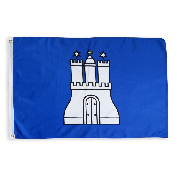 Sonia Originelli Fahne Flagge Hamburg schwarz weiss blau 50 x 70 cm