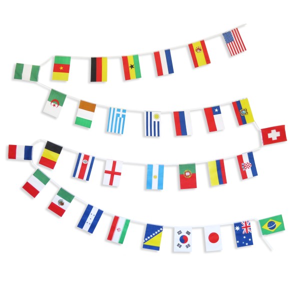 Sonia Originelli Fahnenkette WM EM Girlande 32 Länder Party 10,5m Fußball