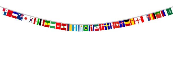 Sonia Originelli Fahnenkette WM Länder EM Girlande 32 Länder 8,5 Meter Fußball