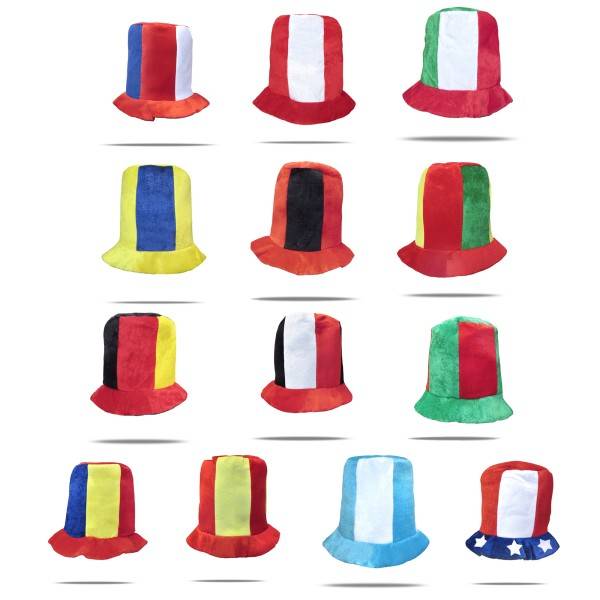 Sonia Originelli Fan "Länderhut" Zylinder Fußball WM Kopfbedeckung Party