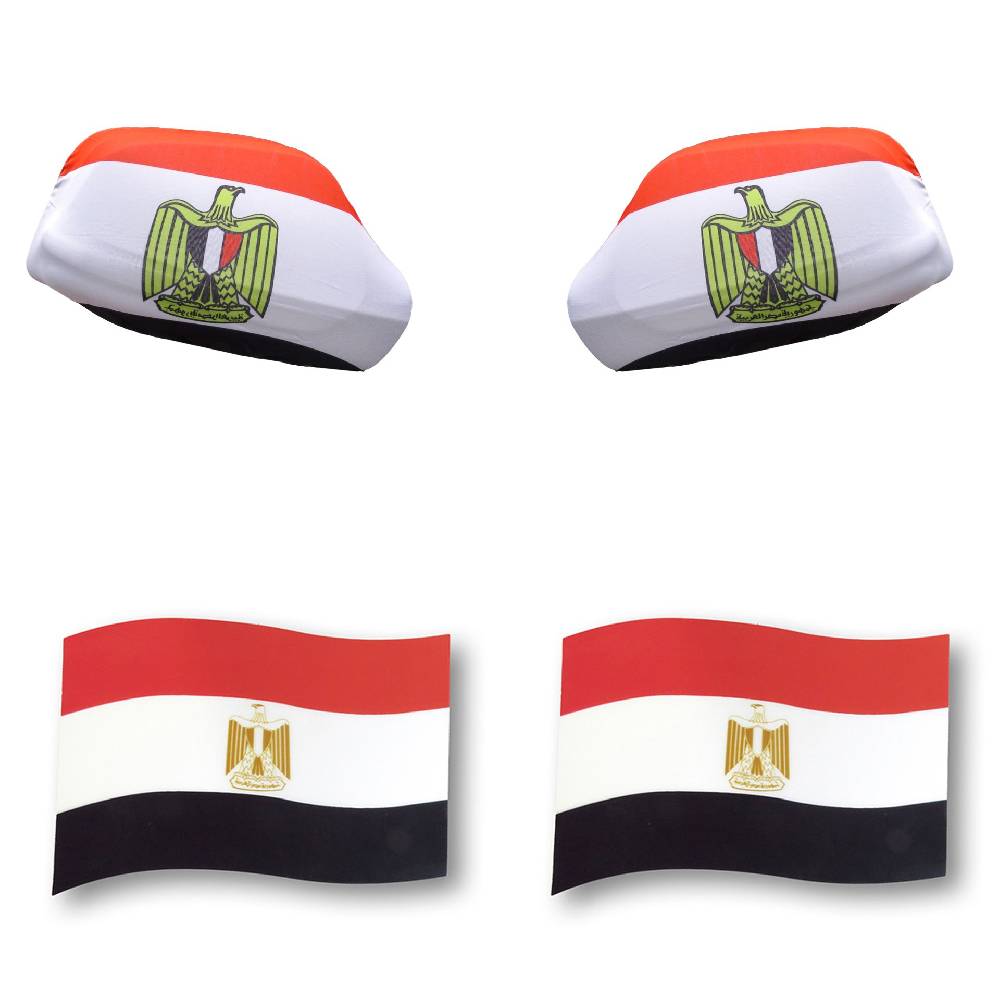 Sonia Originelli Fan-Paket EM "Ägypten" Egypt Auto Außenspiegelflagge Magnete Fahren Fußball
