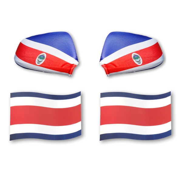Sonia Originelli Fan-Paket EM "Costa Rica" Auto Außenspiegelflagge Magnete Fahren Fußball