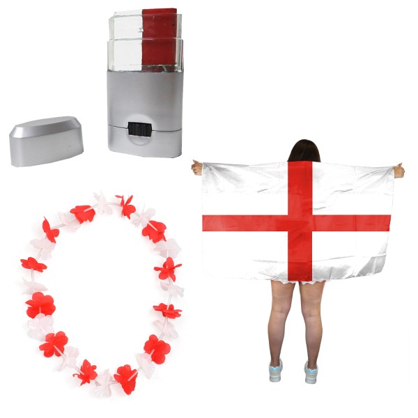 Sonia Originelli Fan-Paket EM Fußball Hawaiikette Schminkstift Poncho