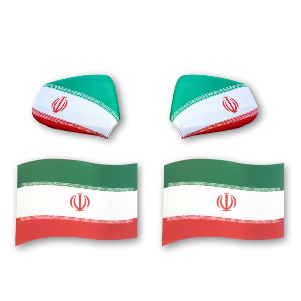 Sonia Originelli Fan-Paket EM "Iran" Auto Außenspiegelflagge Magnete Fahren Fußball