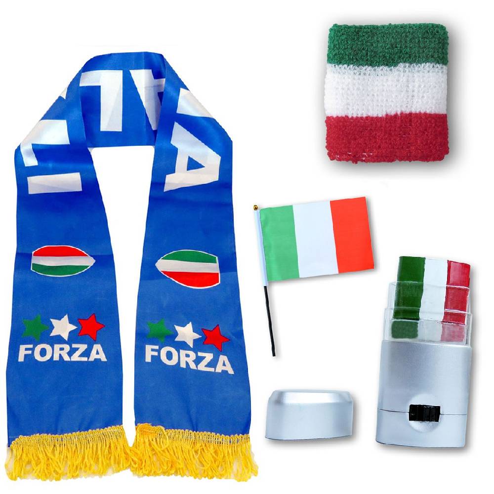 Sonia Originelli FAN PAKET EM "Italien" Italy Fußball Schal Schminke Schweißband Mini Flagge