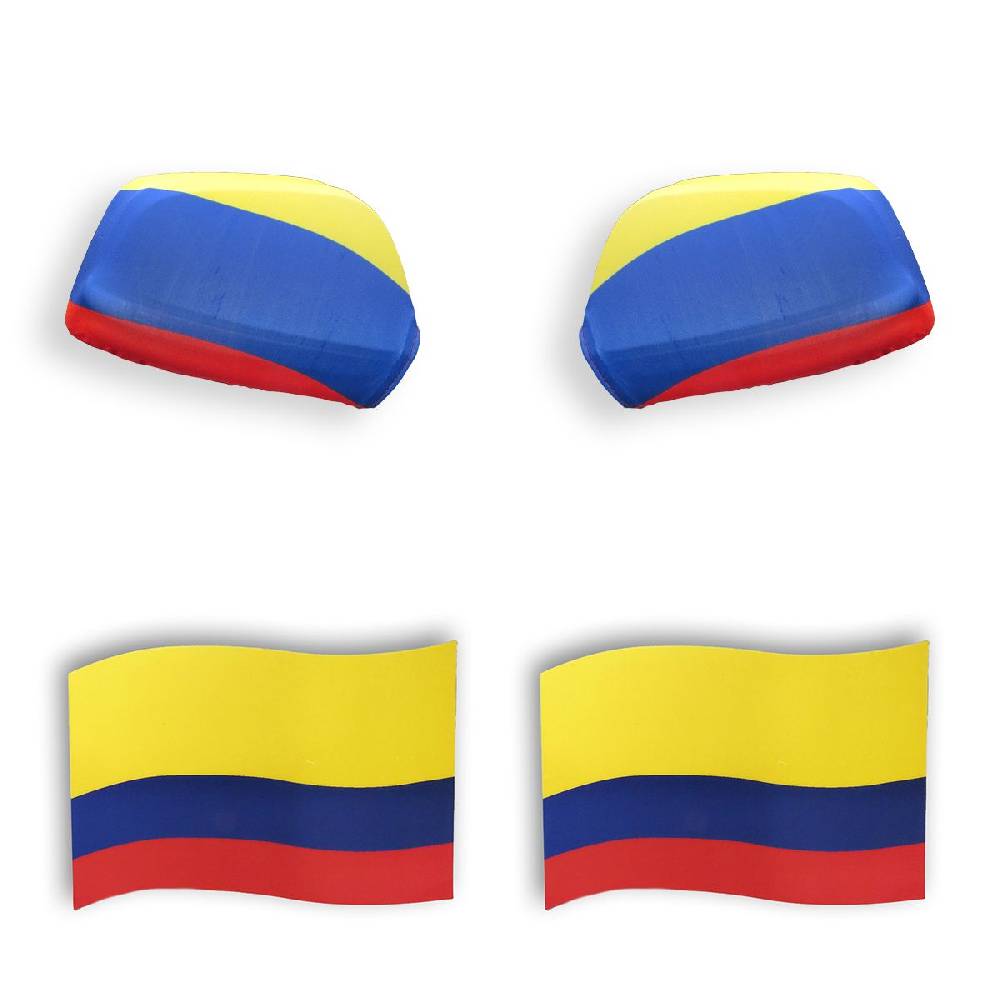 Sonia Originelli Fan-Paket EM "Kolumbien" Colombia Auto Außenspiegelflagge Magnete Fahren Fußball