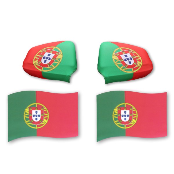 Sonia Originelli Fan-Paket EM "Portugal" Auto Außenspiegelflagge Magnete Fahren Fußball