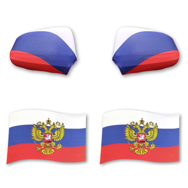 Sonia Originelli Fan-Paket EM "Russland" Russia Auto Außenspiegelflagge Magnete Fahren Fußball