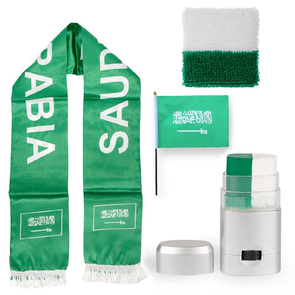 Sonia Originelli FAN PAKET EM "Saudi-Arabien" Saudi Arabia Fußball Schal Schminke Schweißband Mini Flagge