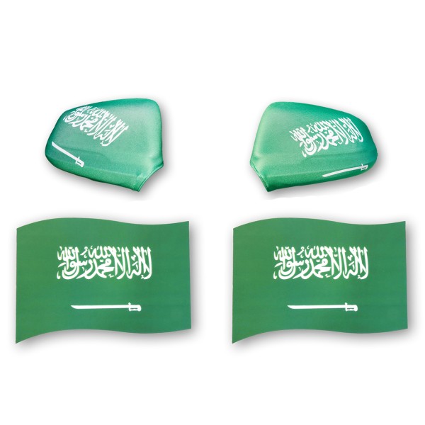 Sonia Originelli Fan-Paket EM "Saudiarabien" Saudi Arabia Auto Außenspiegelflagge Magnete Fahren Fußball