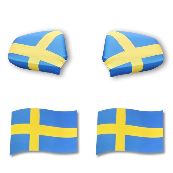 Sonia Originelli Fan-Paket EM "Schweden" Sweden Auto Außenspiegelflagge Magnete Fahren Fußball