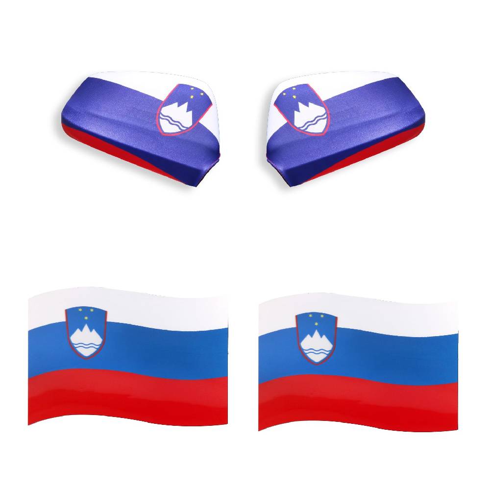 Sonia Originelli Fan-Paket EM "Slowenien" Slovenia Auto Außenspiegelflagge Magnete Fahren Fußball