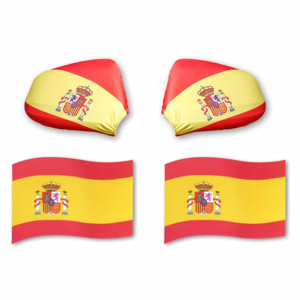 Sonia Originelli Fan-Paket EM "Spanien" Spain Espana Auto Außenspiegelflagge Magnete Fahren Fußball