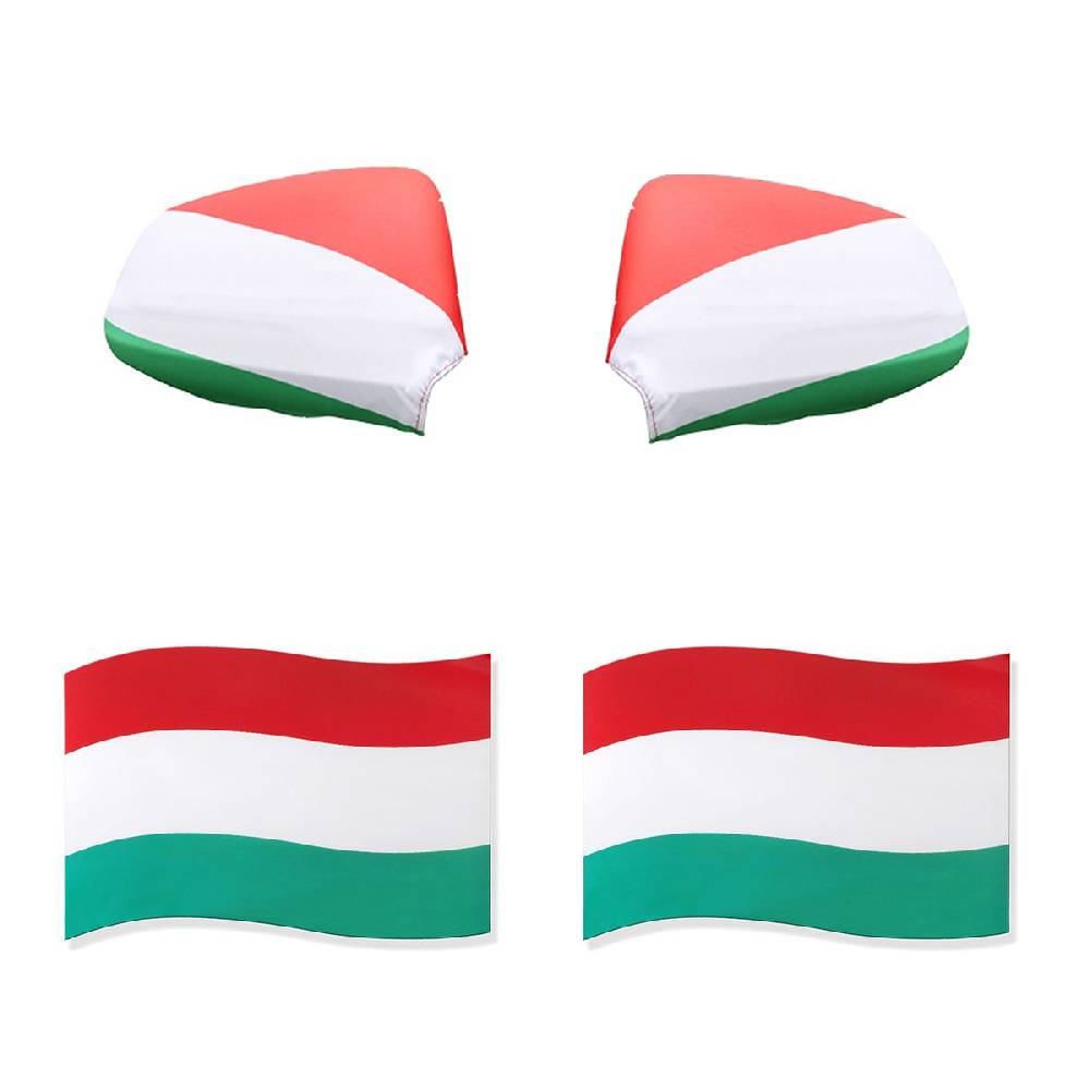 Sonia Originelli Fan-Paket EM "Ungarn" Hungary Auto Außenspiegelflagge Magnete Fahren Fußball