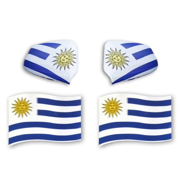 Sonia Originelli Fan-Paket EM "Uruguay" Auto Außenspiegelflagge Magnete Fahren Fußball