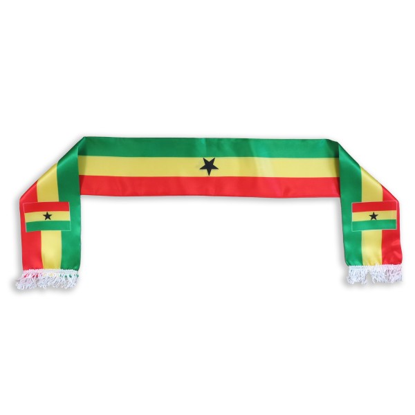 Sonia Originelli Fan-Paket "Ghana" WM EM Fußball Schal Hawaiikette Hut Schweissband Fahne Perücke