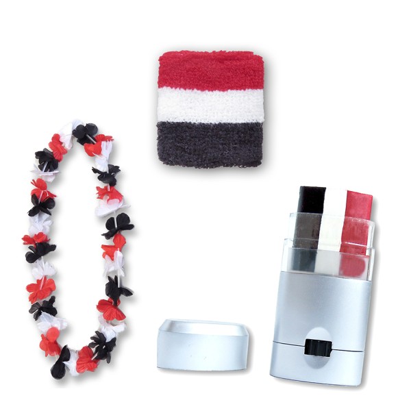 Sonia Originelli Fan-Paket Girls EM "Ägypten" Egypt Fußball Hawaiikette Schminke Schweißband