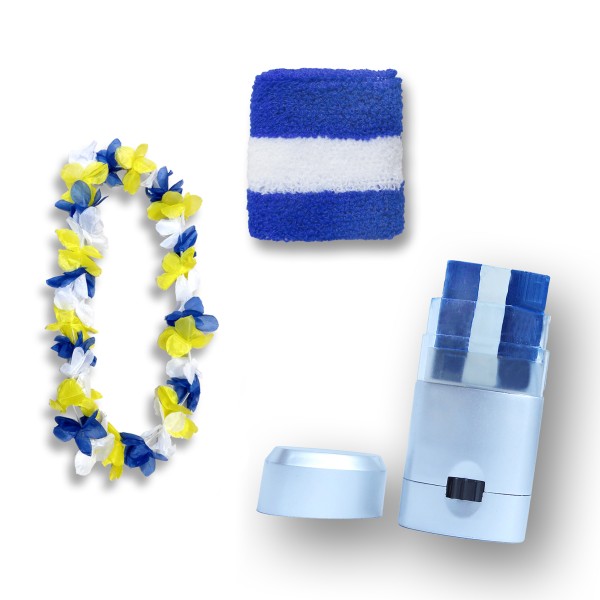 Sonia Originelli Fan-Paket Girls EM "Argentinien" Argentina Fußball Hawaiikette Schminke Schweißband