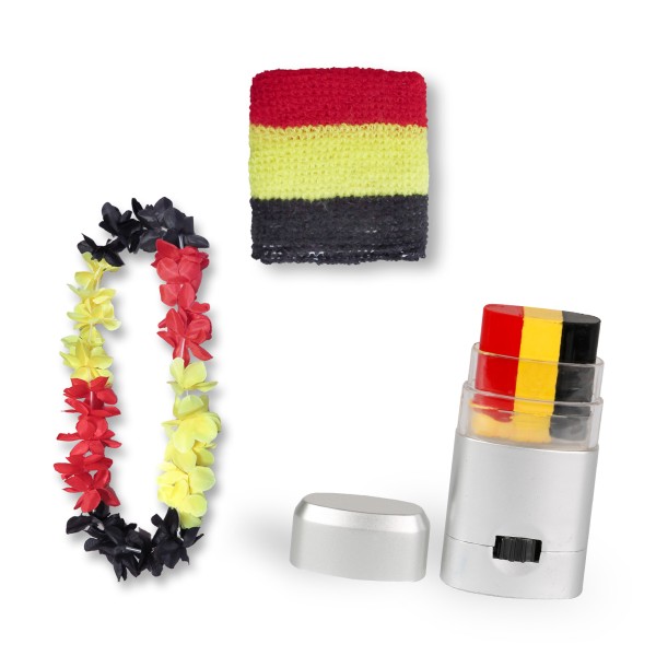 Sonia Originelli Fan-Paket Girls EM "Belgien" Belgium Fußball Hawaiikette Schminke Schweißband