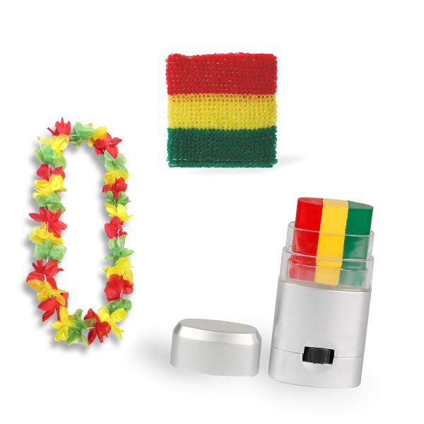 Sonia Originelli Fan-Paket Girls EM "Ghana" Fußball Hawaiikette Schminke Schweißband