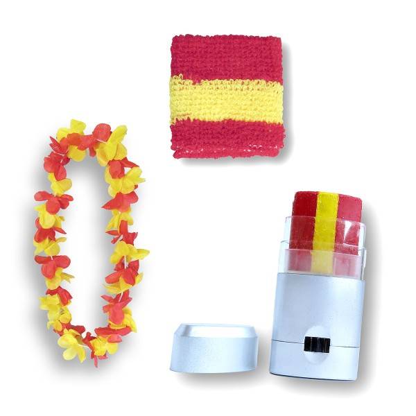 Sonia Originelli Fan-Paket Girls EM "Spanien" Spain Espana Fußball Hawaiikette Schminke Schweißband